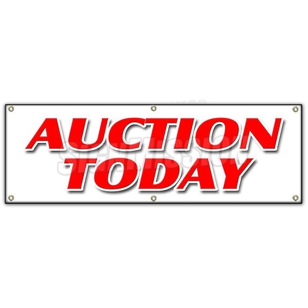 AUCTION TODAY BANNER SIGN antiques jewelry collectables art sale tools